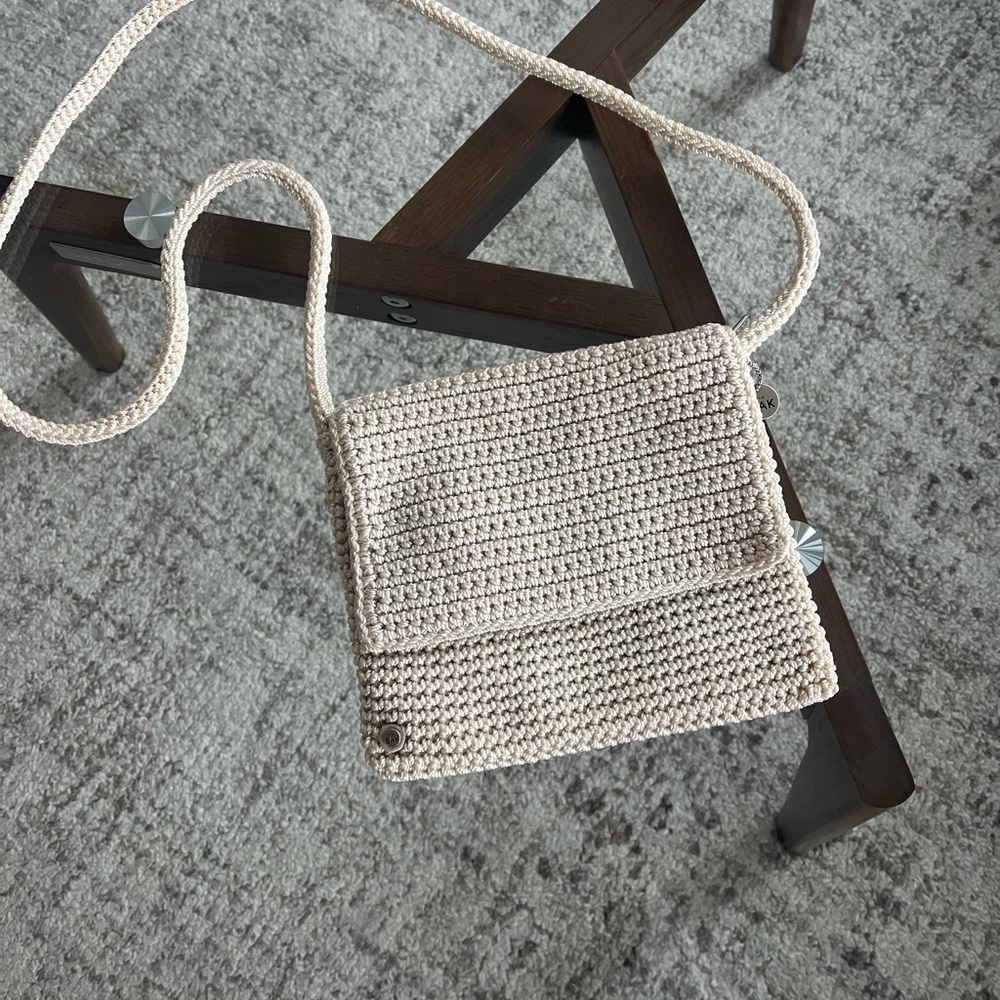 The Sak crochet cream knitted cross-shoulder purse retro summer boho